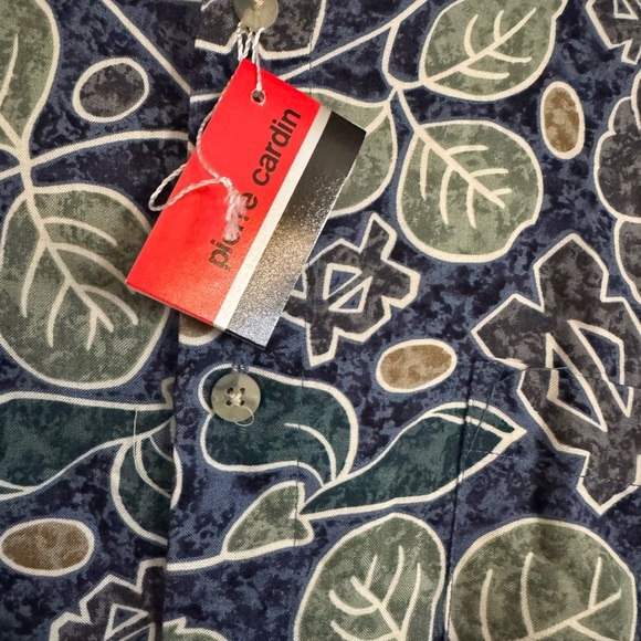 Pierre Cardin Blue and Green Casual Button Down Shirt - Picture 4 of 7